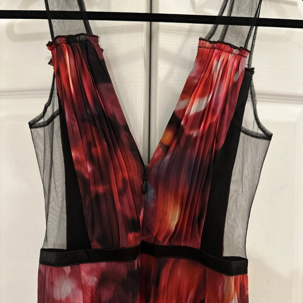 Bebe Red and Black Floral Maxi Gown - Picture 3 of 7